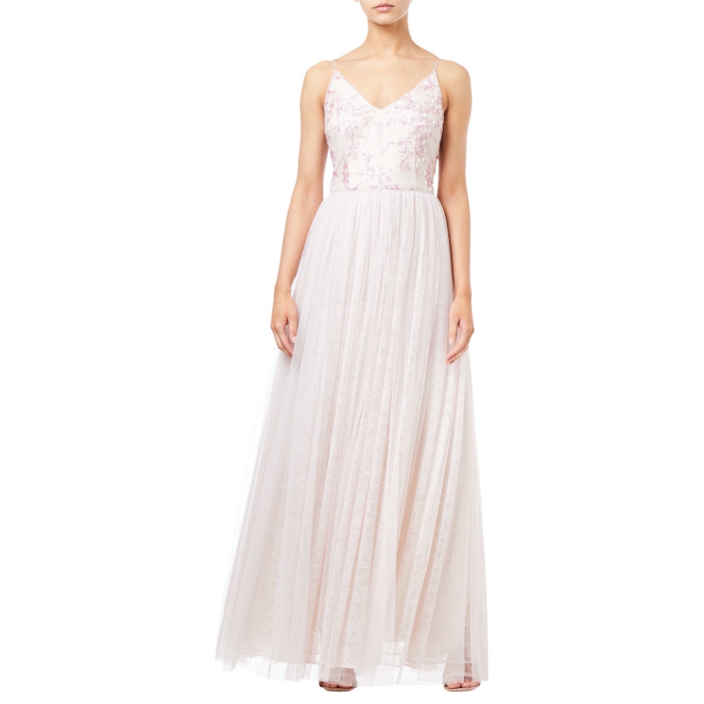 Adrianna Papell Sequin Embroidered Tulle Dress